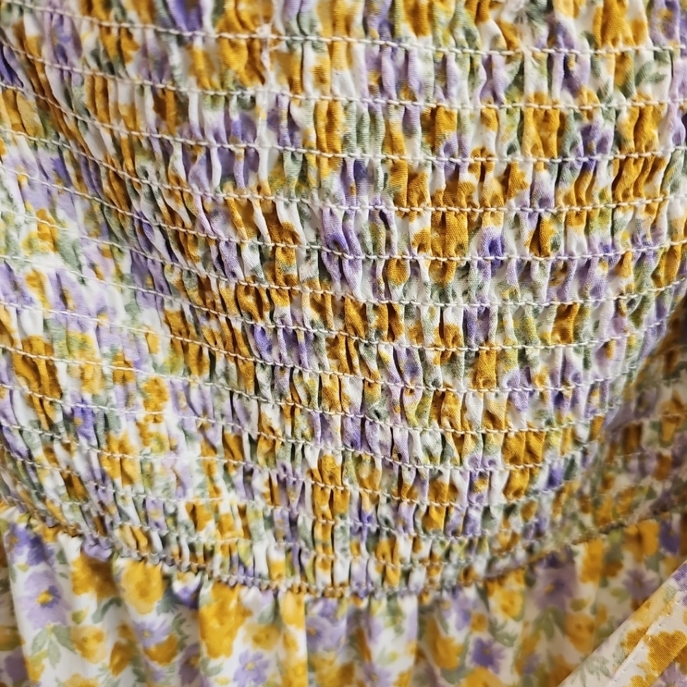 NWT Ultra Flirt Floral Sundress Smocked Tiered Adjustable Straps Women's 3X - Picture 8 of 11